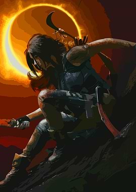Lara Croft Eclipse Digital Art