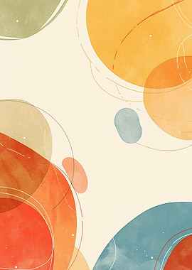 Abstract Watercolor Circles Art