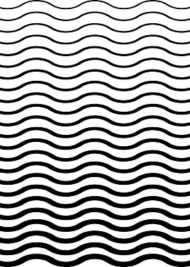 Black and White Wavy Lines Pattern