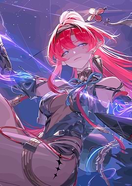 Anime Girl with Pink Hair