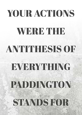 your actions were the antithesis of everything Paddington stands for Quotes