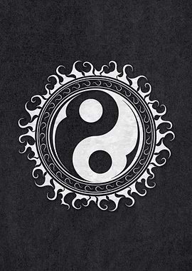 Yin Yang Symbol on Dark Background