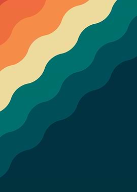 Retro Wavy Color Block Pattern