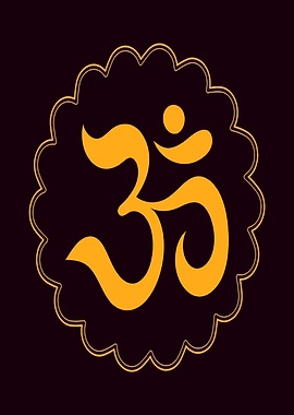 Om Symbol in Gold and Brown