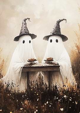 Two Ghosts Having Tea Party