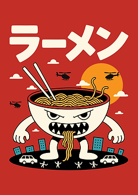 Ramen Monster Attack on City
