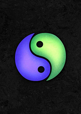 Yin Yang Symbol - Blue and Green