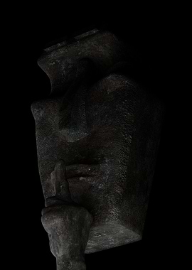 Moai Hush Statue in Dark Ambiance