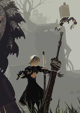 Nier Automata: 2B and Pod 042