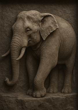 Elephant Stone Carving