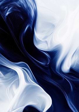 Abstract Blue and White Swirls