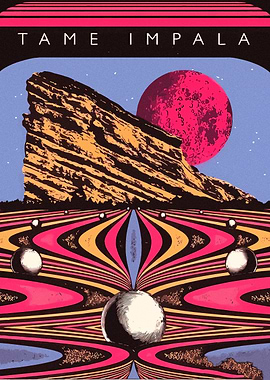 Tame Impala poster with landscape