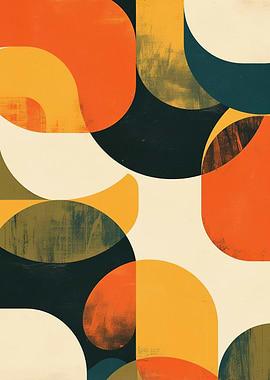 Abstract Geometric Shapes in Warm Tones