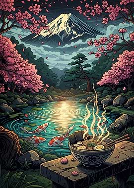 Ramen Bowl Mount Fuji