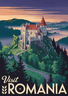 Visit Romania Travel Poster