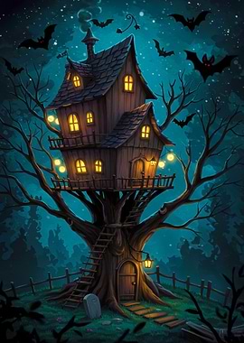 Spooky Treehouse Halloween Night