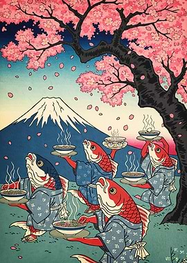 Fish Servers Cherry Blossom Tree
