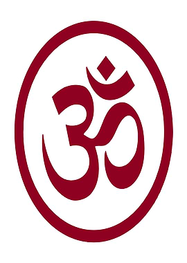Om Symbol in Maroon Circle
