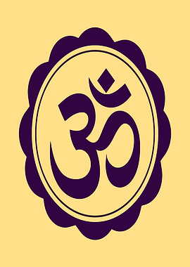 Om Symbol in Decorative Circle
