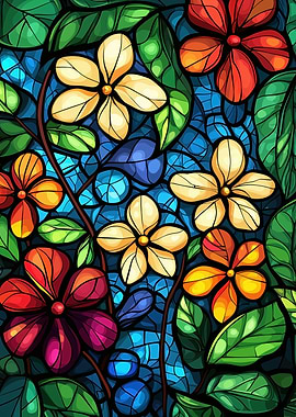 Stained Glass Floral Pattern
