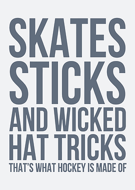 Hockey Text Art: Skates, Sticks, Tricks