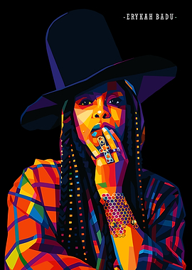 Erykah Badu Pop Art Portrait
