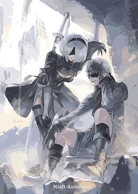 NieR: Automata 2B and 9S Illustration