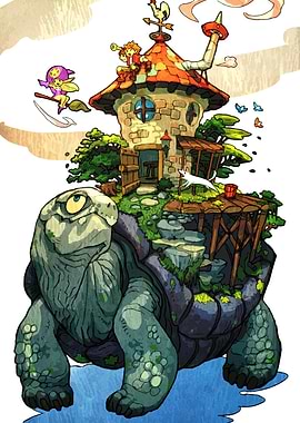 Fantasy Turtle House Illustration