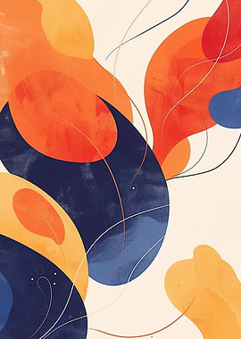 Abstract Shapes in Orange and Blue