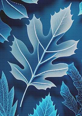 Blue Leaves Pattern
