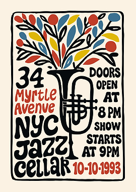 Jazz Cellar Concert Poster, 1993
