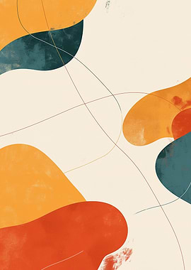 Abstract Shapes with Lines Art