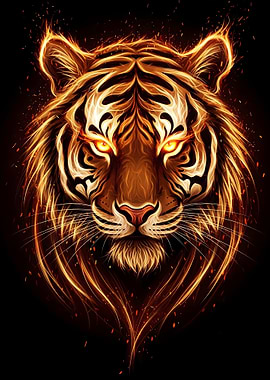 Fiery Tiger Portrait