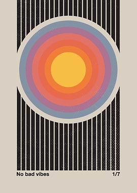 Retro Circle Graphic Art Print