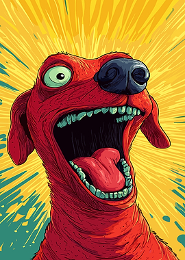 Cartoon Dog with Open Mouth