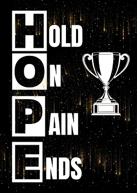 HOPE: Hold On, Pain Ends – Emotional Typography Wall Art