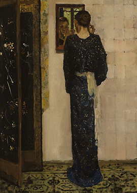 Woman in front of a mirror