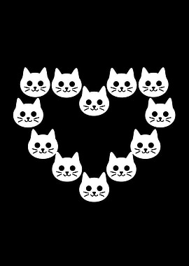 Heart Shape Made Of Cats