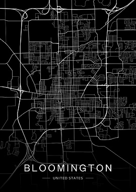 Bloomington, United States Minimalist Map