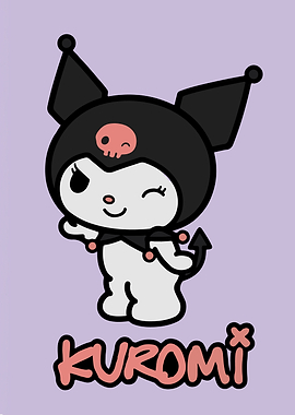 Kuromi character on light purple background