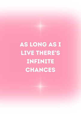 Infinite Chances Inspirational Pink Poster