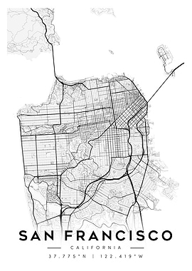 San Francisco City Map Art Print