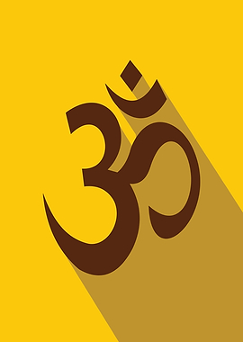 Om Symbol on Yellow Background
