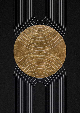 Abstract Golden Circle and Arches Art