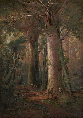 Forest Scene with Figures Painting