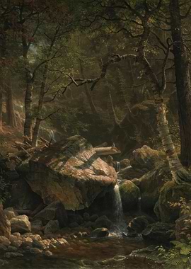 Forest Stream Painting