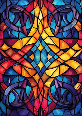 Colorful Abstract Stained Glass Pattern