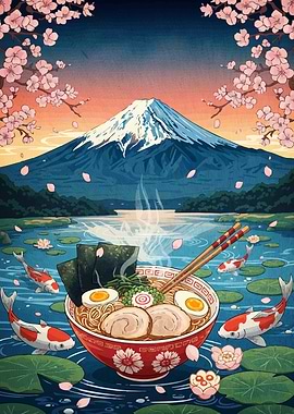 Ramen Bowl Mount Fuji