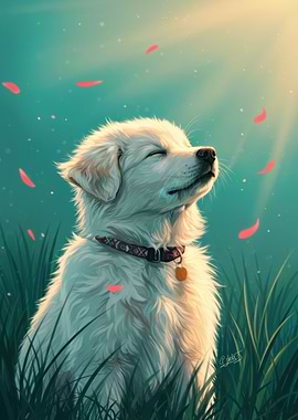 Serene Dog in Sunlight