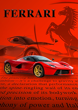 Red Ferrari Car Poster